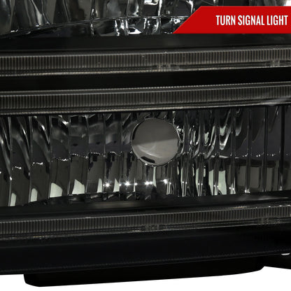 2005-2007 Ford F-250/F-350/F-450/F-550 Super Duty Dual LED C-Bar Factory Style Headlights (Matte Black Housing/Smoked Lens)