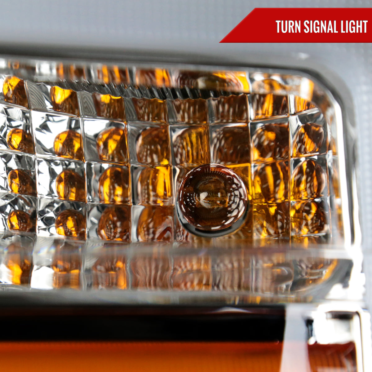 2008-2010 Ford F-250/F-350/F-450/F-550 Super Duty LED Sequential Signal Factory Style Headlights (Chrome Housing/Clear Lens)
