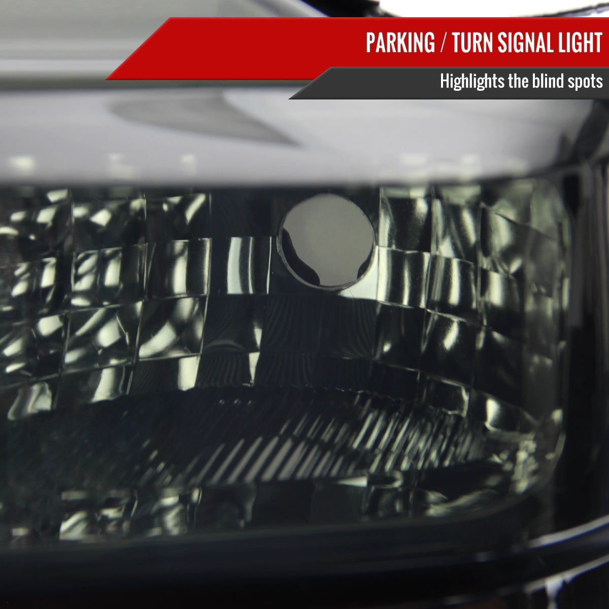 2008-2010 Ford F-250/F-350/F-450 Super Duty Factory Style Headlights w/ Amber Reflectors (Chrome Housing/Smoked Lens)