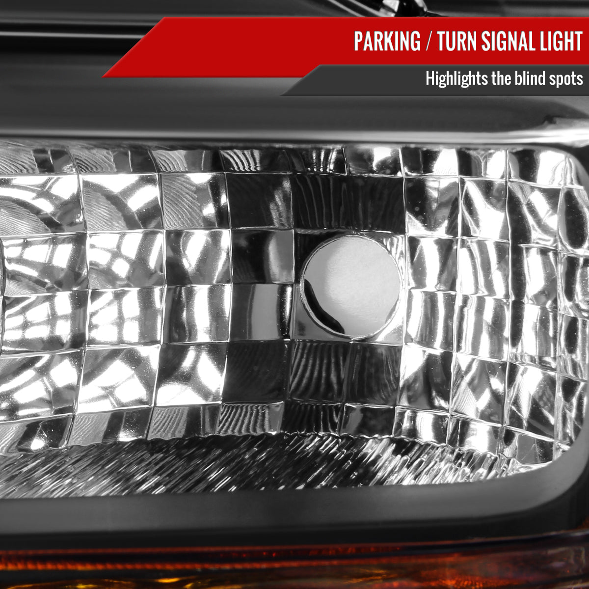 2008-2010 Ford F-250/F-350/F-450 Super Duty Factory Style Headlights w/ Amber Reflectors (Matte Black Housing/Clear Lens)