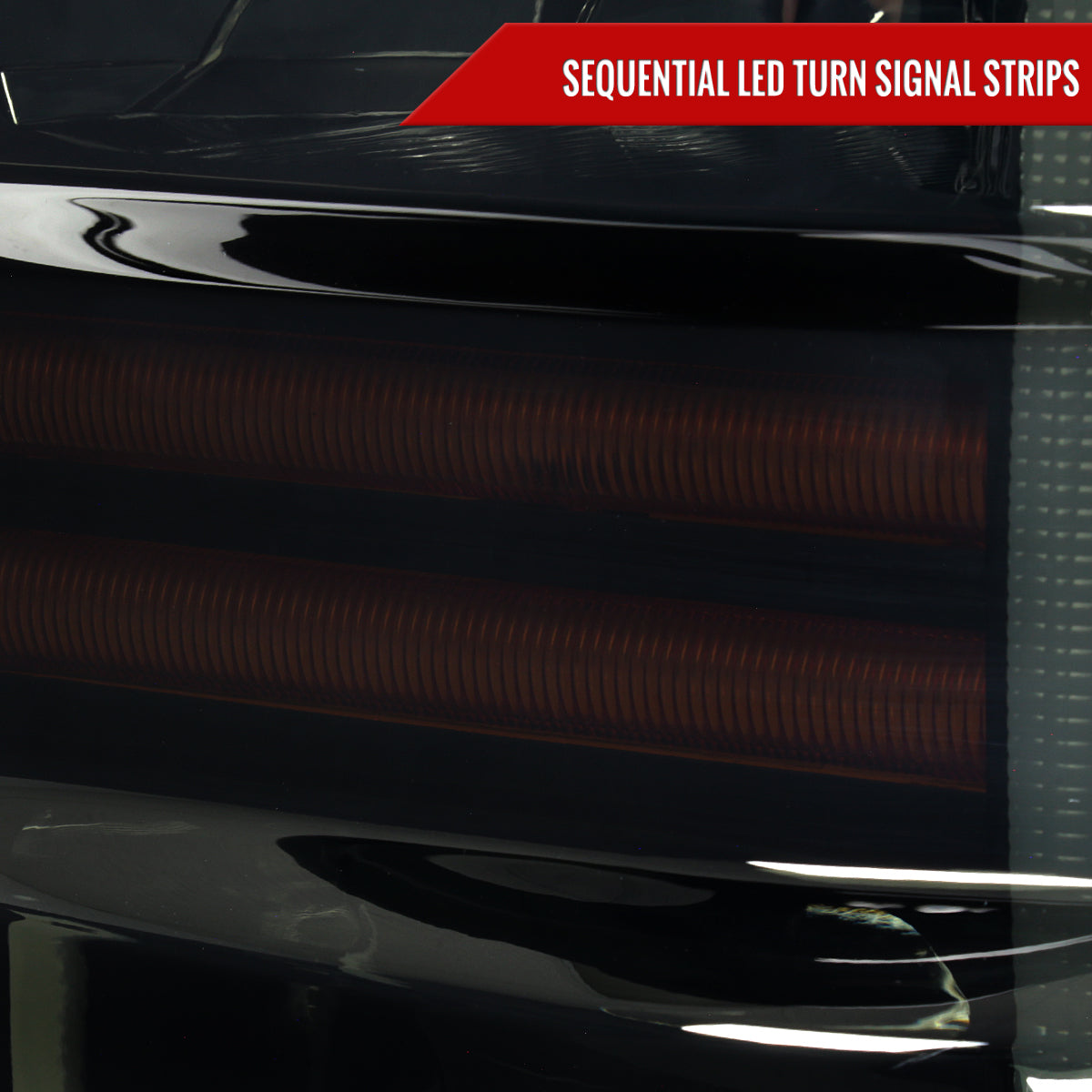 2008-2010 Ford F-250/F-350/F-450/F-550 Super Duty LED Sequential Signal Factory Style Headlights (Matte Black Housing/Smoked Lens)