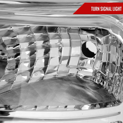 2011-2016 Ford F-250/F-350/F-450/F-550 Super Duty Factory Style Headlights w/ Amber Reflectors (Chrome Housing/Clear Lens)