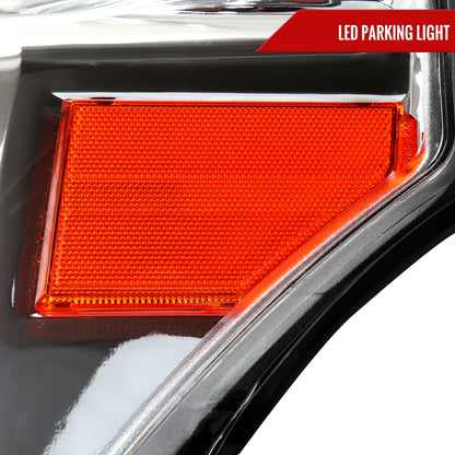 2011-2016 Ford F-250/F-350/F-450/F-550 Super Duty LED C-Bar Factory Style Headlights (Chrome Housing/Clear Lens)