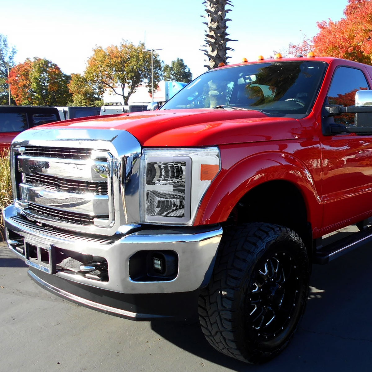 2011-2016 Ford F-250/F-350/F-450/F-550 Super Duty LED C-Bar Factory Style Headlights (Chrome Housing/Clear Lens)