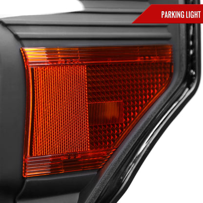 2011-2016 Ford F-250/F-350/F-450/F-550 Super Duty Factory Style Headlights w/ Amber Reflectors (Matte Black Housing/Clear Lens)