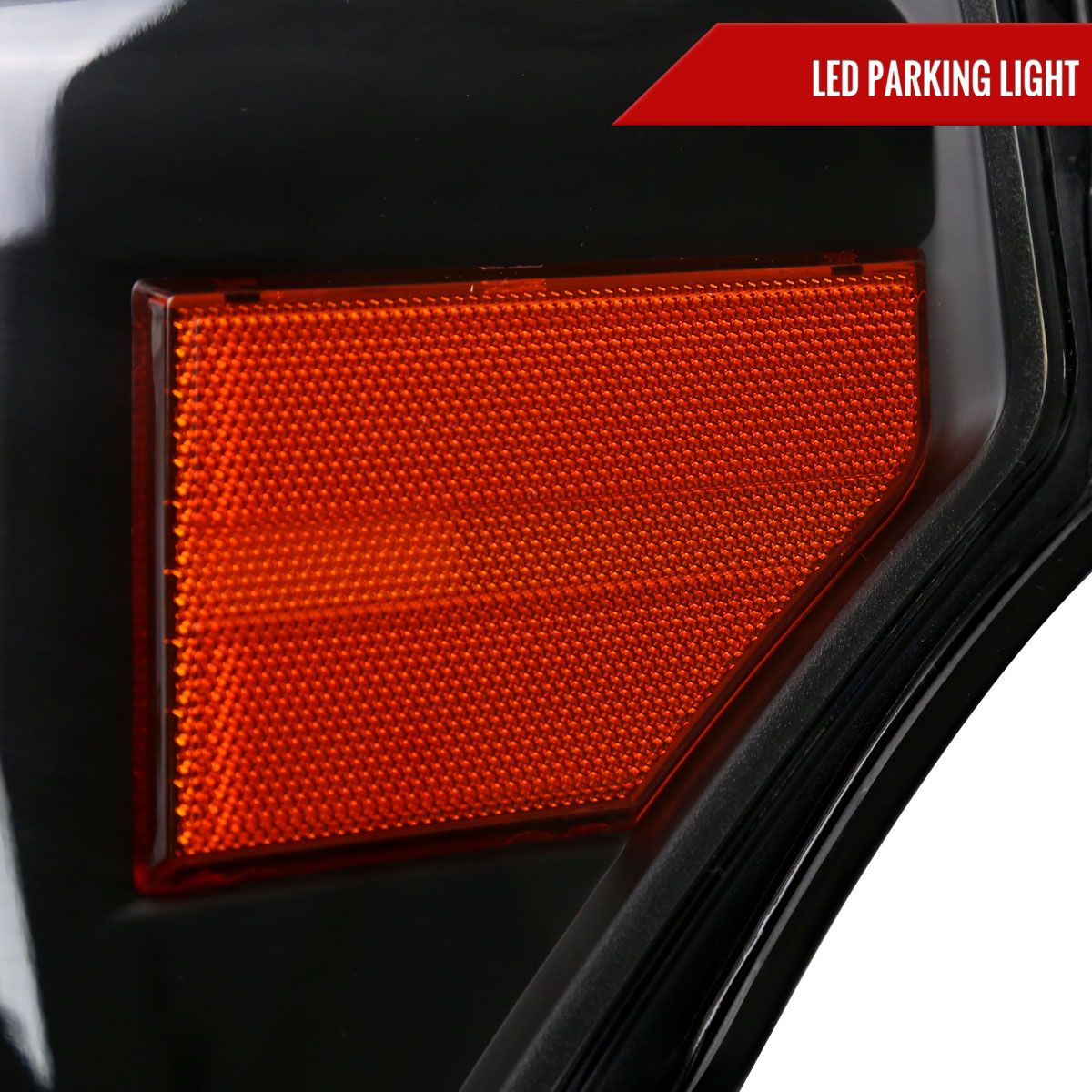 2011-2016 Ford F-250/F-350/F-450/F-550 Super Duty LED C-Bar Factory Style Headlights (Matte Black Housing/Clear Lens)