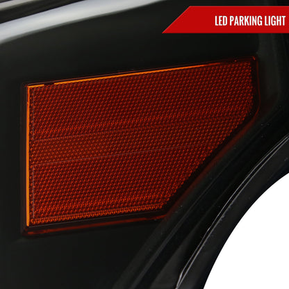 2011-2016 Ford F-250/F-350/F-450/F-550 Super Duty LED C-Bar Factory Style Headlights (Black Housing/Smoked Lens)
