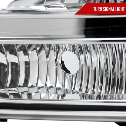 1999-2004 Ford Excursion/F-250/F-350/F-450/F-550 Crystal Headlights (Chrome Housing/Clear Lens)