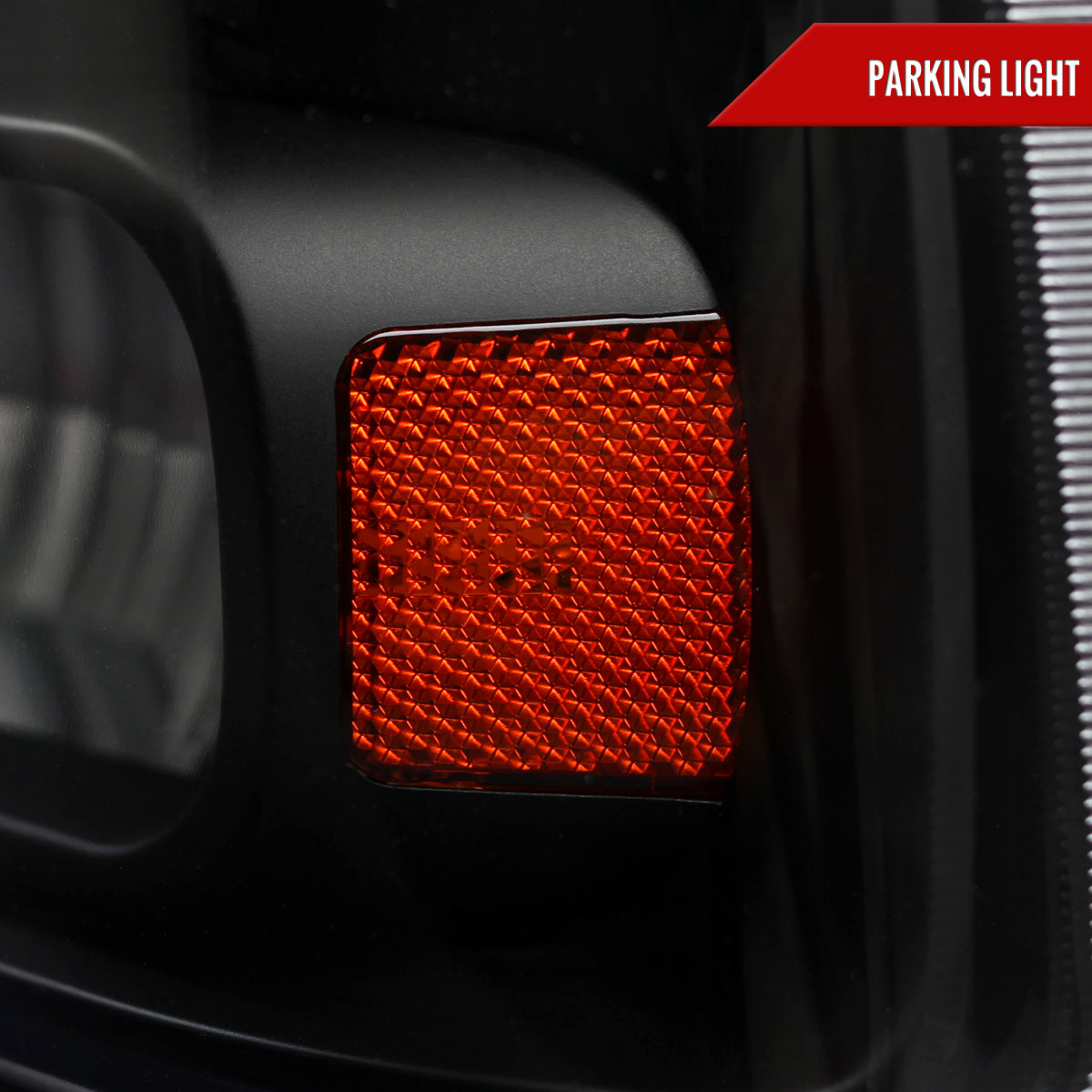 1999-2004 Ford F-250/F-350/F-450/F-550/Excursion Crystal Headlights w/ SMD LED Light Strip (Matte Black Housing/Clear Lens)