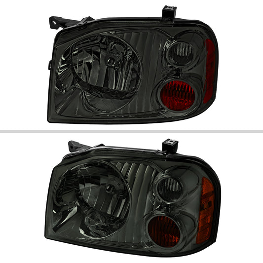 2001-2004 Nissan Frontier XE Factory Style Headlight (Chrome Housing/Smoked Lens)