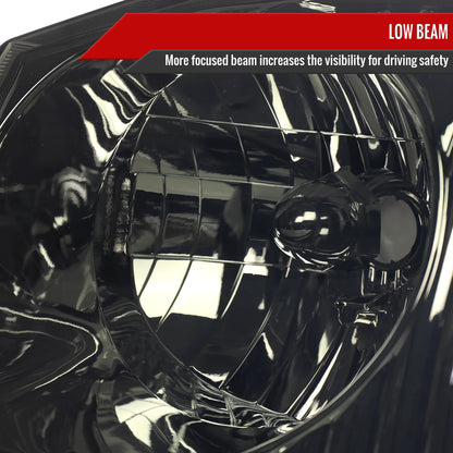 2001-2004 Nissan Frontier XE Factory Style Headlight (Chrome Housing/Smoked Lens)