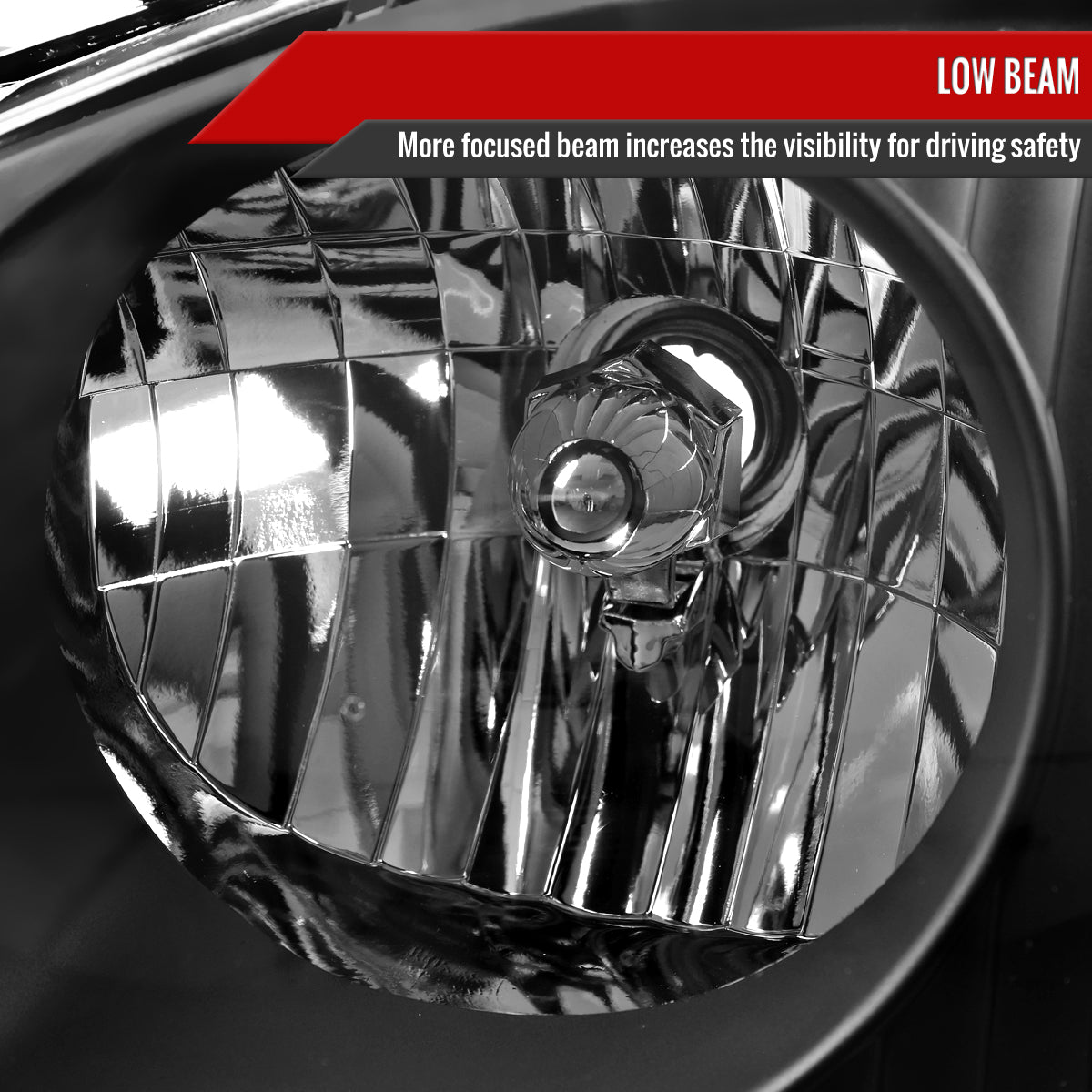 2001-2004 Nissan Frontier XE Factory Style Headlights (Matte Black Housing/Clear Lens)