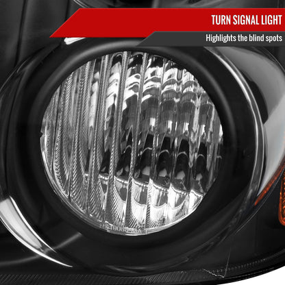 2001-2004 Nissan Frontier XE Factory Style Headlights (Matte Black Housing/Clear Lens)