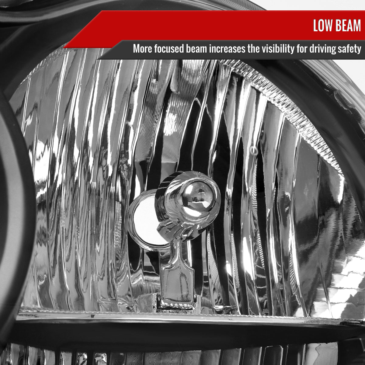 2005-2007 Jeep Grand Cherokee Factory Style Headlights (Matte Black Housing/Clear Lens)