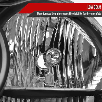 2005-2007 Jeep Grand Cherokee Factory Style Headlights (Matte Black Housing/Clear Lens)