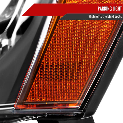 2005-2007 Jeep Grand Cherokee Factory Style Headlights (Matte Black Housing/Clear Lens)