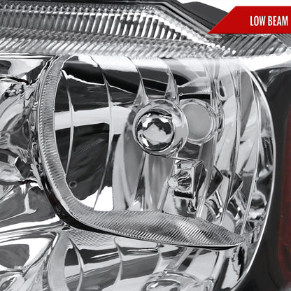 1999-2004 Jeep Grand Cherokee Factory Style Crystal Headlights w/ Amber Reflectors (Chrome Housing/Clear Lens)