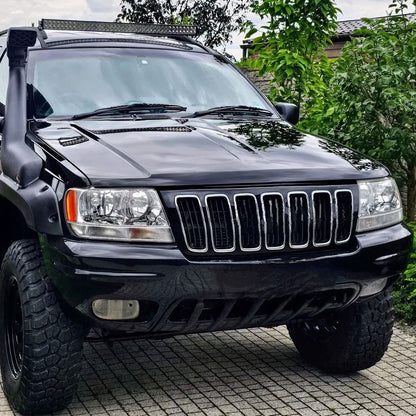 1999-2004 Jeep Grand Cherokee Factory Style Crystal Headlights w/ Amber Reflectors (Chrome Housing/Clear Lens)