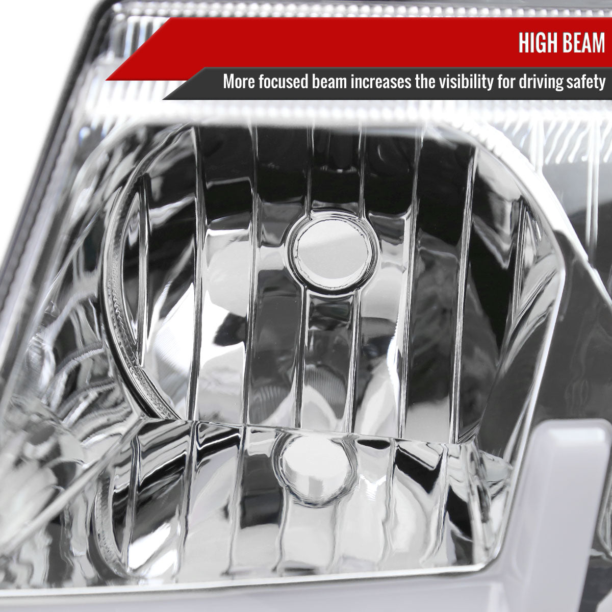 1999-2004 Jeep Grand Cherokee Factory Style Dual LED Bar Headlights (Chrome Housing/Clear Lens)