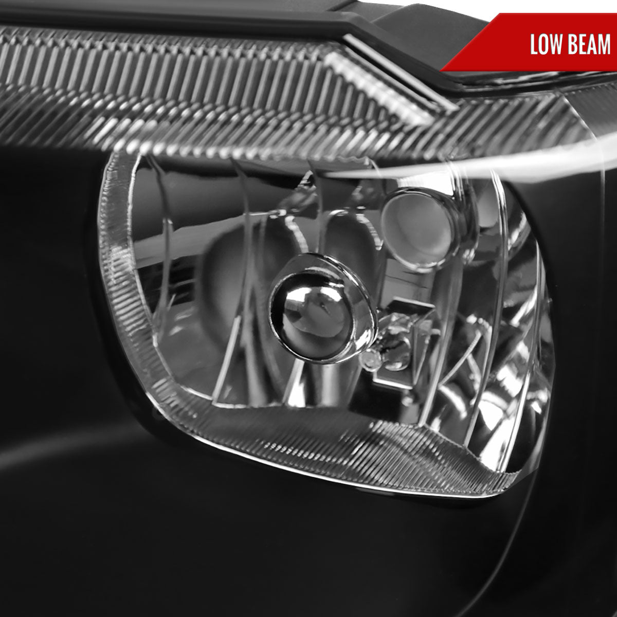 1999-2004 Jeep Grand Cherokee Factory Style Crystal Headlights w/ Amber Reflectors (Matte Black Housing/Clear Lens)