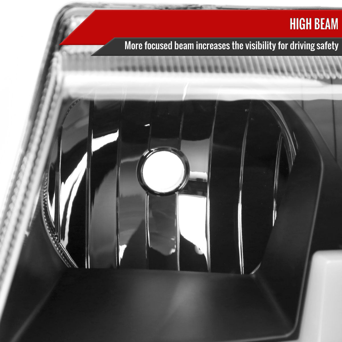 1999-2004 Jeep Grand Cherokee Factory Style Dual LED Bar Headlights (Matte Black Housing/Clear Lens)