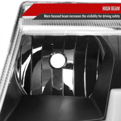 1999-2004 Jeep Grand Cherokee Factory Style Dual LED Bar Headlights (Matte Black Housing/Clear Lens)