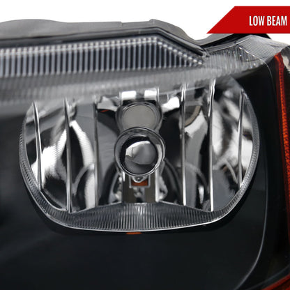 1999-2004 Jeep Grand Cherokee Factory Style Crystal Headlights (Matte Black Housing/Clear Lens)