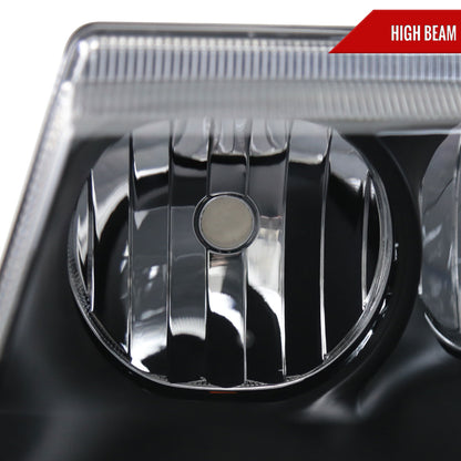 1999-2004 Jeep Grand Cherokee Factory Style Crystal Headlights (Matte Black Housing/Clear Lens)