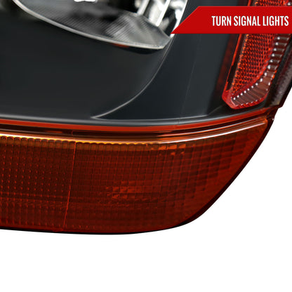 1999-2004 Jeep Grand Cherokee Factory Style Crystal Headlights (Matte Black Housing/Clear Lens)