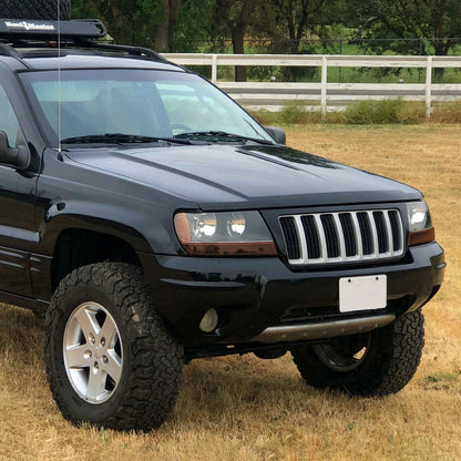 1999-2004 Jeep Grand Cherokee Factory Style Crystal Headlights (Matte Black Housing/Clear Lens)