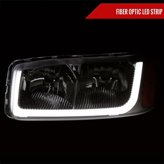 1999-2006 GMC Sierra/ 2000-2006 Yukon/Yukon XL LED Tube Factory Style Headlights (Chrome Housing/Clear Lens)