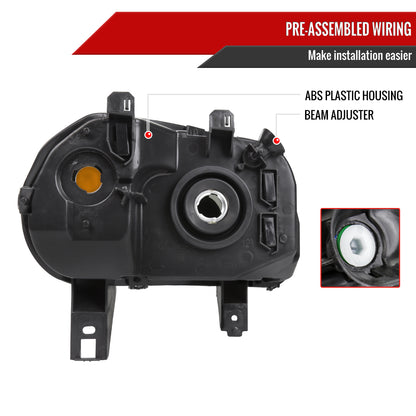2006-2011 Chevrolet HHR Factory Style Headlights (Matte Black Housing/Clear Lens)