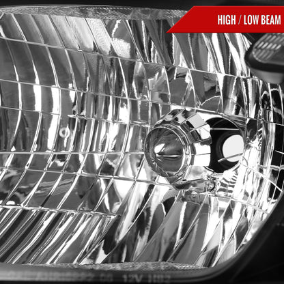 2008-2010 Toyota Highlander Factory Halogen Replacement Headlights (Matte Black Housing/Clear Lens)