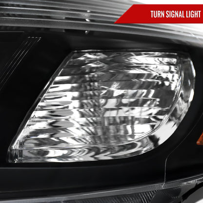2008-2010 Toyota Highlander Factory Halogen Replacement Headlights (Matte Black Housing/Clear Lens)