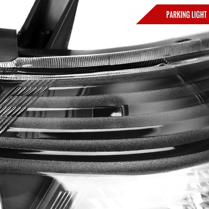 2008-2010 Toyota Highlander Factory Halogen Replacement Headlights (Matte Black Housing/Clear Lens)