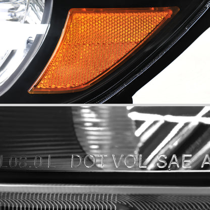 2008-2010 Toyota Highlander Factory Halogen Replacement Headlights (Matte Black Housing/Clear Lens)