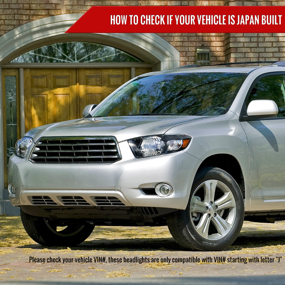 2008-2010 Toyota Highlander Factory Halogen Replacement Headlights (Matte Black Housing/Clear Lens)