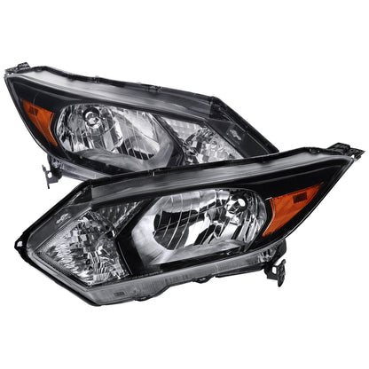 2016-2018 Honda HR-V Crystal Headlights w/ Amber Reflectors (Glossy Black Housing/Clear Lens)