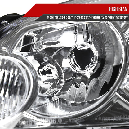 2006-2013 Chevrolet Impala / 2014-2016 Impala Limited / 2006-2007 Monte Carlo Factory Style Crystal Headlights w/ Amber Reflectors (Chrome Housing/Clear Lens)