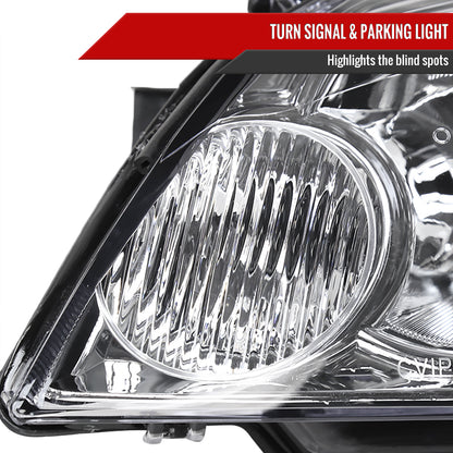 2006-2013 Chevrolet Impala / 2014-2016 Impala Limited / 2006-2007 Monte Carlo Factory Style Crystal Headlights w/ Amber Reflectors (Chrome Housing/Clear Lens)