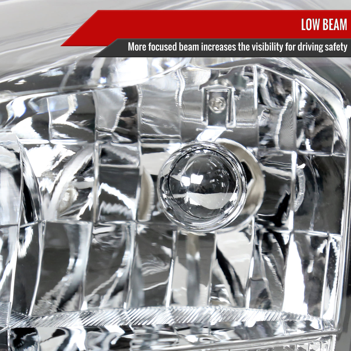 2006-2013 Chevrolet Impala / 2014-2015 Impala Limited / 2006-2007 Monte Carlo Factory Style Crystal Headlights w/ SMD LED Light Strip (Chrome Housing/Clear Lens)