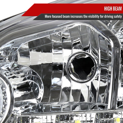 2006-2013 Chevrolet Impala / 2014-2015 Impala Limited / 2006-2007 Monte Carlo Factory Style Crystal Headlights w/ SMD LED Light Strip (Chrome Housing/Clear Lens)