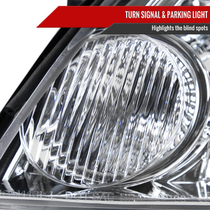 2006-2013 Chevrolet Impala / 2014-2015 Impala Limited / 2006-2007 Monte Carlo Factory Style Crystal Headlights w/ SMD LED Light Strip (Chrome Housing/Clear Lens)