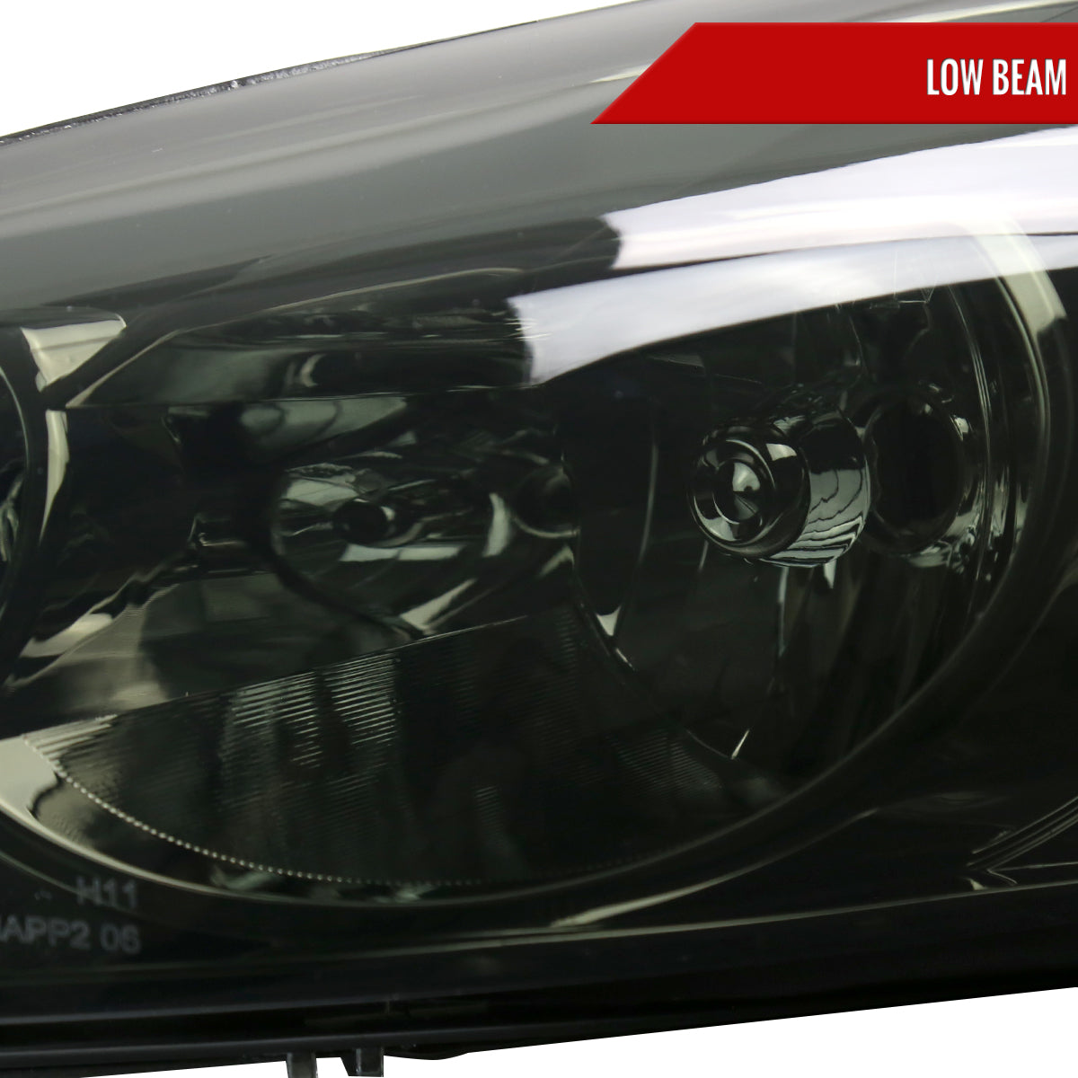2006-2013 Chevrolet Impala/2006-2007 Monte Carlo/2014-2016 Impala Limited Factory Style Headlights w/ LED Strip (Chrome Housing/Smoked Lens)