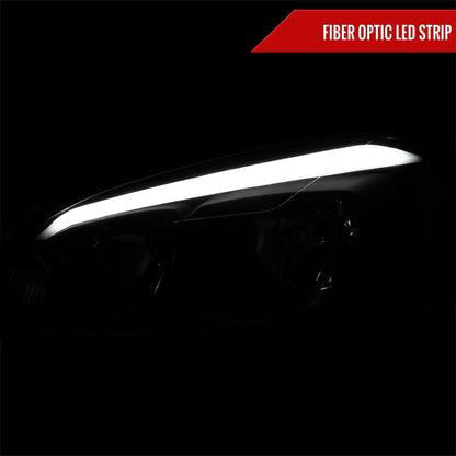 2006-2013 Chevrolet Impala/2006-2007 Monte Carlo/2014-2016 Impala Limited Factory Style Headlights w/ LED Strip (Matte Black Housing/Clear Lens)