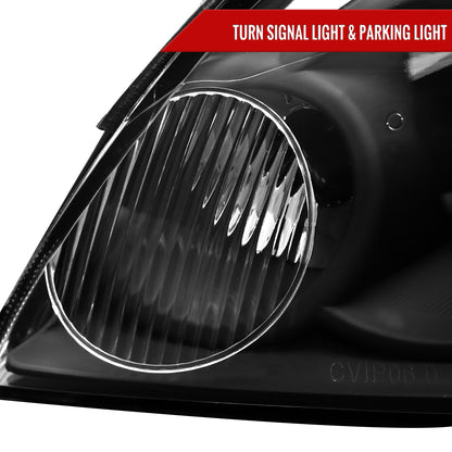 2006-2013 Chevrolet Impala/2006-2007 Monte Carlo/2014-2016 Impala Limited Factory Style Headlights w/ LED Strip (Matte Black Housing/Clear Lens)
