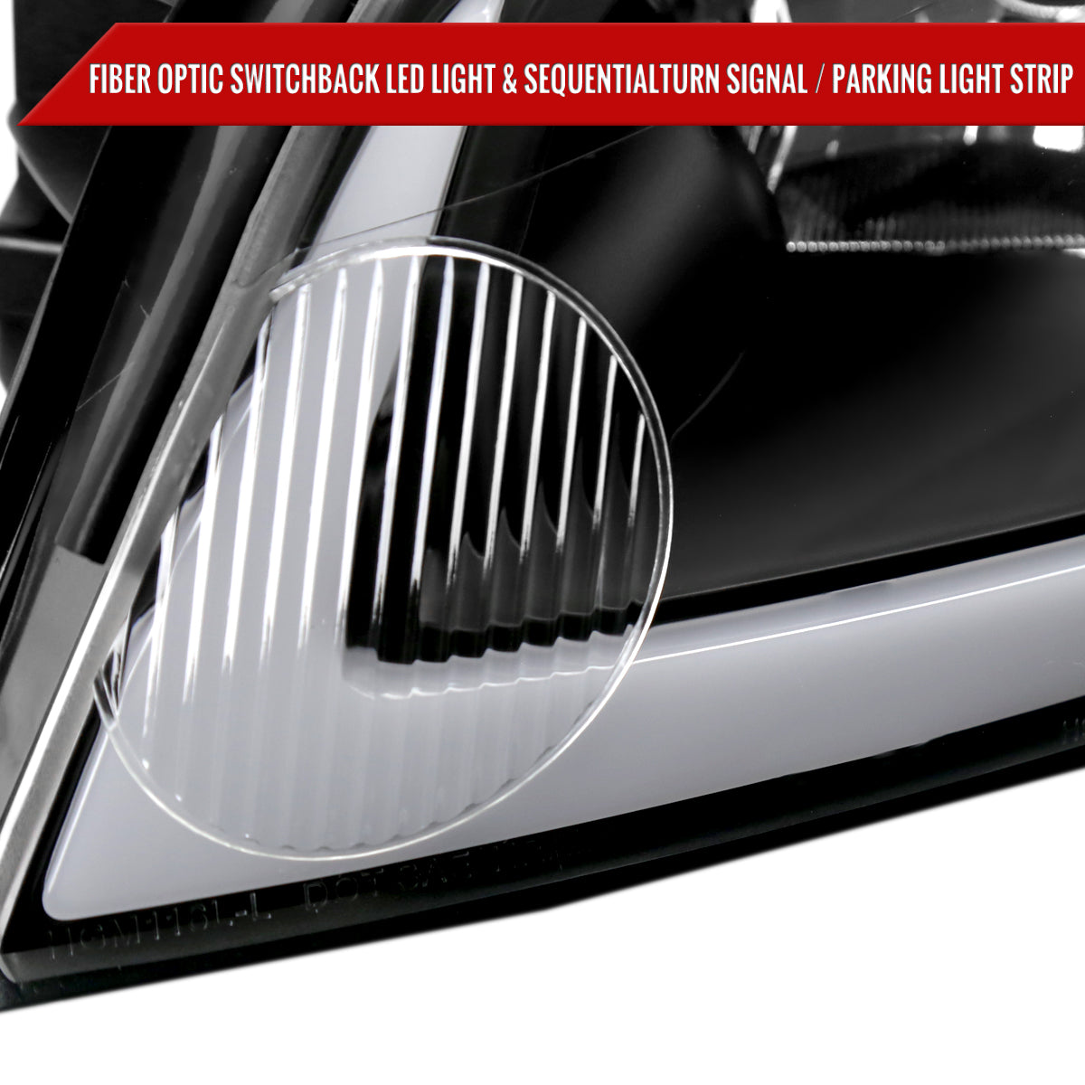 2006-2013 Chevrolet Impala/2014-2016 Impala Limited/2006-2007 Monte Carlo Switchback Sequential Signal LED Bar Factory Style Headlights (Matte Black Housing/Clear Lens)