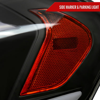 2006-2013 Chevrolet Impala/2014-2016 Impala Limited/2006-2007 Monte Carlo Switchback Sequential Signal LED Bar Factory Style Headlights (Matte Black Housing/Clear Lens)