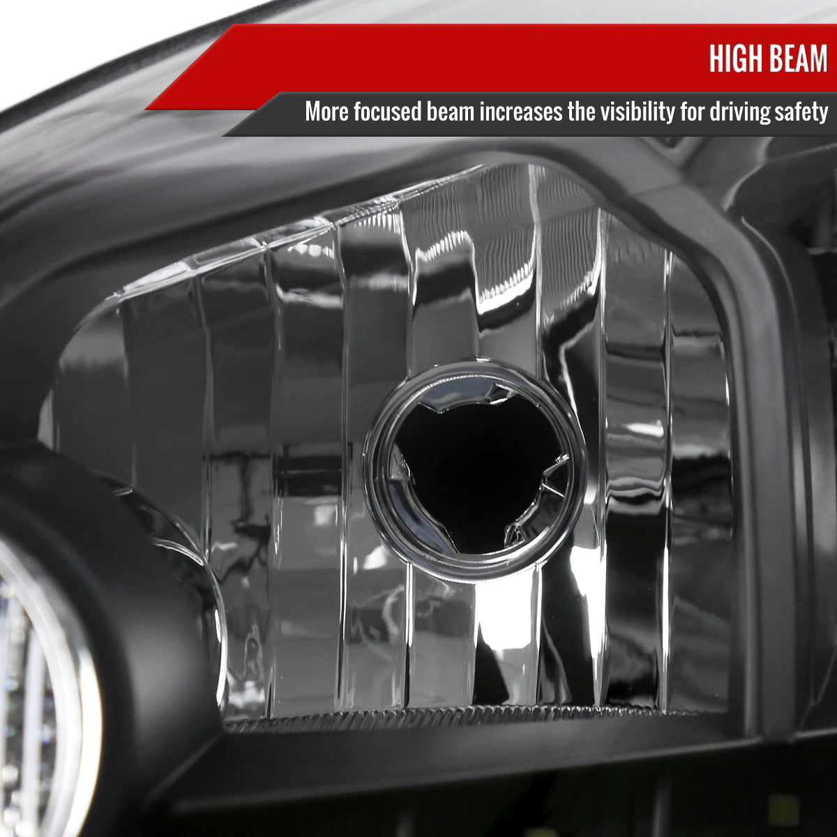 2006-2013 Chevrolet Impala / 2014-2015 Impala Limited / 2006-2007 Monte Carlo Factory Style Crystal Headlights w/ SMD LED Light Strip (Matte Black Housing/Clear Lens)