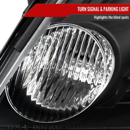 2006-2013 Chevrolet Impala / 2014-2015 Impala Limited / 2006-2007 Monte Carlo Factory Style Crystal Headlights w/ SMD LED Light Strip (Matte Black Housing/Clear Lens)